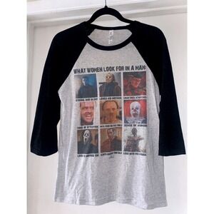 Halloween‎ Horror Movie Villain Characters Freddy, Jason Ghostface  Graphic Tee